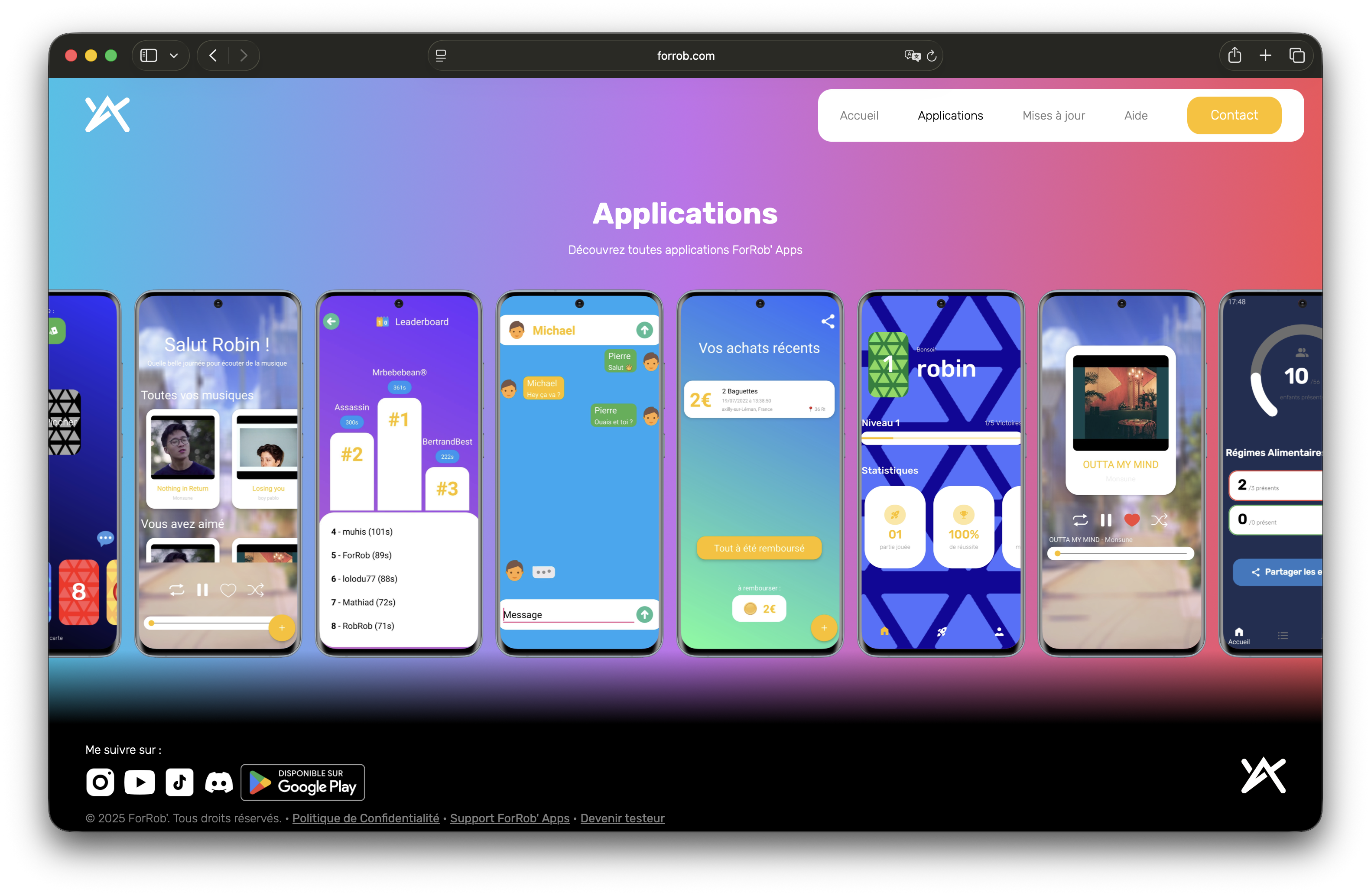 Capture d'écran de 'FoRob' Apps'