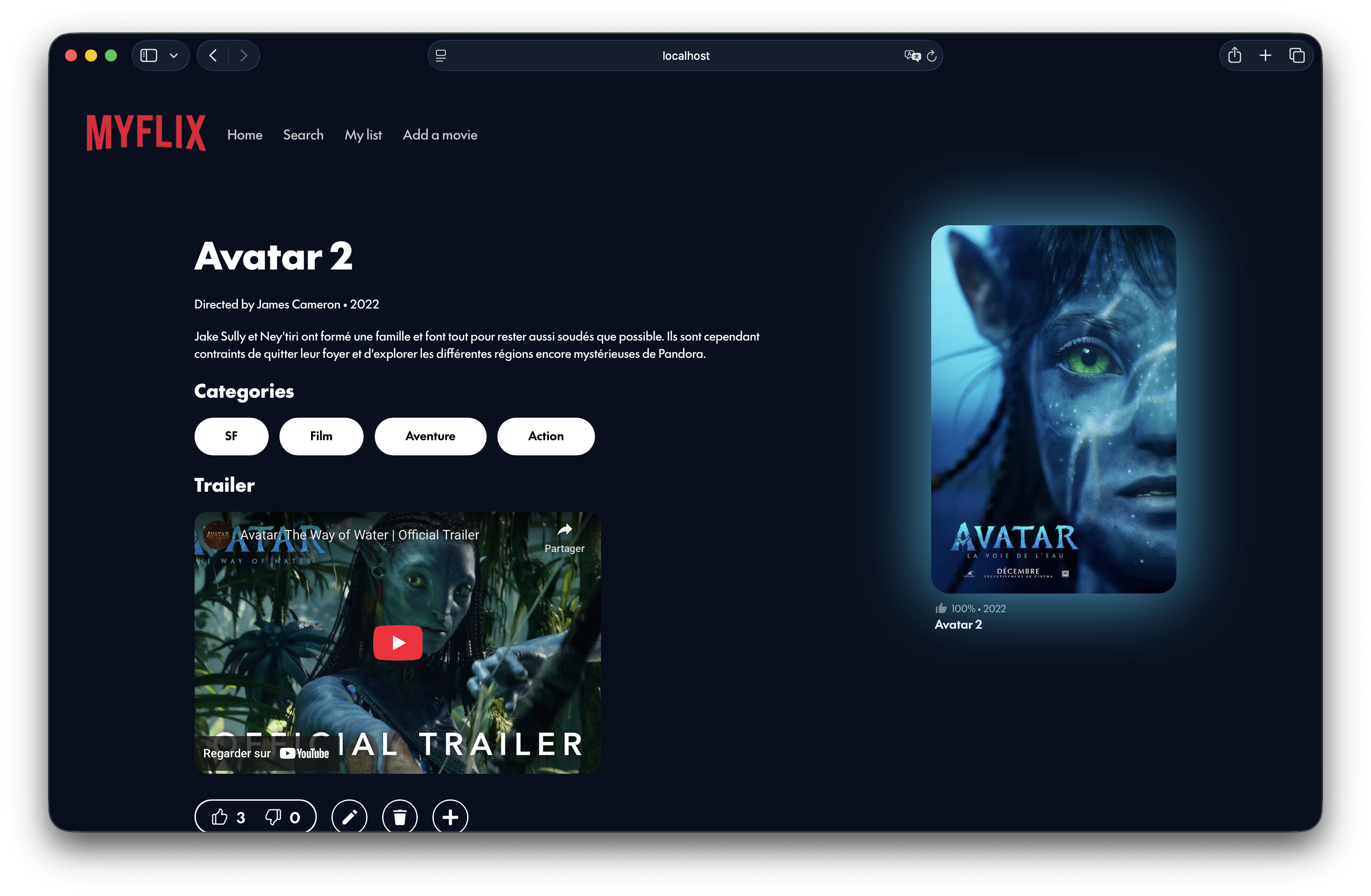 Capture d'écran de 'Myflix'